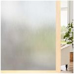 Coavas Window Privacy Film Frosted Glass Bathroom Privacy Film UV Blocking Heat Control Static Cling No Glue Removable Decorative Window Clings for Glass Door Home Office