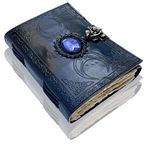 URBAN LEATHER Lapis 3 Moon Celtic Grimoire Book of Shadows Vintage Journal for Men Women, Drawing Sketchbook Scrapbook Writing Notebook Deckle Edge Pages, Black, 7x5 Inches