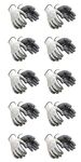 DMC Nylon Industrial & Home Safety Cut Resistant Hand Gloves (White & Grey) - 10 Pairs