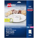 Avery Tent Cards with Metallic Gold Borders, 2" x 3.5", 80 Total, Laser/Inkjet Printable Place Cards and Tent Cards (3328)