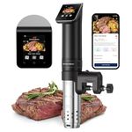 KitchenBoss WiFi Sous Vide Cookers, 1100 Watts Sous Vide Cooker, Thermal Immersion Circulator with Recipe, LCD Display (Black)