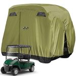 10L0L 4 Passengers Golf Cart Cover Fits for Yamaha/EZGO/Club Car, 400D Waterproof Durable Polyester enclosure with 3 Zipper Doors Windproof Sunproof Army Green