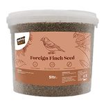 Extra Select Foreign Finch Seed Mix: Three-Seed Mix for Tropical Finches, Compoud Small Bird Food - 5 Litre Bucket