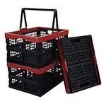 Obston 16 Quart Collapsible Storage Bins, Stackable Milk Crate, 3 Packs