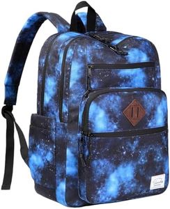 VASCHY School Backpack for Teen Girls, Bookbag Schoolbag Casual Women Daypack for Kids/High School/College/Travel/Work Blue Galaxy