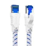 Digoloan Ethernet Cable 2m, Cat 8 Internet Network Lan Cable, High Speed Cat8 Gigabit 40Gbps 2000MHz S/FTP Nylon Braided Patch Cord with Rj45 Connector for Ps4/5, Modem, Faster than Cat6/Cat 7