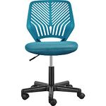 Yaheetech Turquoise Home Office Chair Adjustable Desk Chair Armless Computer Chair Task Chair Comfy Swivel Chair for Home Work or Study