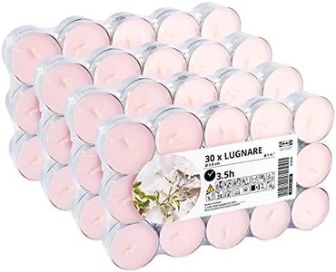Ikea LUGNARE Jasmine/Pear/Ginger/Lily Scented Tealight Candles, Light Pink, 3.5 Hours - Set of 120, 3.8cm