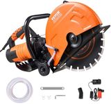 VEVOR Electric Concrete Saw, 14 in, 3200 W 15 A Motor Circular Saw Cutter with Max. 5 in Adjustable Cutting Depth, Wet Disk Saw Cutter Includes Water Line, Pump and Blade, for Stone, Brick