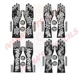 Ivana's Full Hand Mehndi Stencil Design Full Hand Set | Henna Tattoo Stencil for Women, Girls and Kids | Easy to use in just 4 Steps | Mehandi Sticker FL-20-06-07-08-09