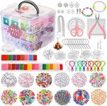 Kollsvein Girls Toys Bracelet Making Kit with 3-Tier Storage Box, Charm Beads Jewelry Making Kit Supplies, DIY Crafts Keychain Earrings Necklaces Birthday Gifts for Teen Girls Ages 6 7 8 9 10 11 12 Years Old