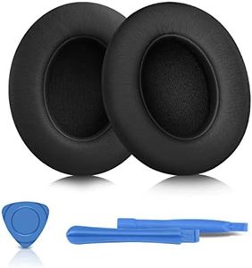 ELZO Coussinets d'oreille, Coussinets d'oreille pour Beats Studio 2 & Studio 3 Wired & Wireless Coussinets de Rechange en Mousse à Mémoire de Forme avec Cuir protéiné Souple (Noir)