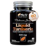 NovaSOL® Curcumin - Liquid Turmeric with Vitamin D - 60 Vegetarian Capsules - 185x More Bioavailability - High Strength Tumeric Supplement - Made in The UK - Nu U Nutrition