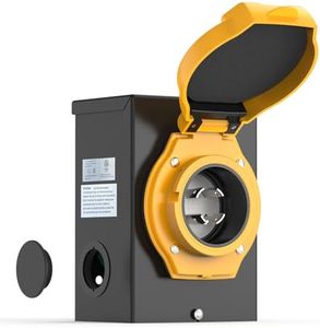 TOOLIOM 30 Amp Power Inlet Box for Generator Transfer Switch Use Up to 7,500 Watts,Locking 4-Prong L14-30P Heavy Duty Generator Inlet Weatherproof with Light Indication