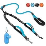 Eyein Double Dog Leash No Tangle - 360° Swivel Heavy Duty Reflective Lead with Two Padded Handles Dual Dog Splitter, Comfortable Shock Absorbing Walking Training for 2 Small Medium Dogs (3-16kg)