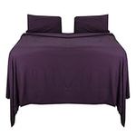 Silvon King Size Sheets Set 101" W x 108" L - 4-Piece Purple Mattress Sheets - Silky Soft Sheets for King Size Bed with Deep Pocket Fitted Sheet, Flat Sheet, & 2 Pillowcases Microfiber