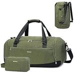 Gym Duffle Bag for Men Sports Travel Backpack with Shoe and Wet Compartments, Toiletry Bag Carry on Weekender Overnight Backpack Women, Army Green