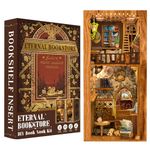 Fsolis DIY Book Nook Kit, DIY Miniature House Kit Book Nook 3D Wooden Puzzle Bookcase Decor Gift for Adult and Teenagers(Library Theme)