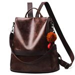 Women Backpack Purse Anti Theft Waterproof Detachable Covertible Casual Travel Shoulder Bag Coffee