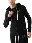 True Religion Men's Buddha Logo Zip Hoodie, Black, L