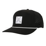 SixHats Arrow Waterproof & Sweat Proof Hat | Available in 3 Sizes | Golf Tee Holder (CA/US, Alpha, Small, Medium, Black)