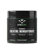 Gym Guru® Creatine Monohydrate Powder | Unflavoured | Micronized | 250g | Vegan & Vegetarian | 5g Creatine Powder Per Serving | 50 Servings | No Flavour | Increase Physical Performance On Creatine