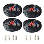 Yuarisx 4 Pack 150ft All-in-One Video Power Cables, Security Camera Cable BNC Extension Surveillance Wire Cord for CCTV Security DVR System Installation