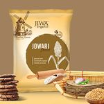 JIWA healthy by nature Organic Jowar Flour / Atta| Soft Fluffy Rotis | Chakki Ground Jowari Atta | Millet Flour | Sorghum Flour | Jonna Atta | Certified Organic & Gluten Free | 100% Natural | 1 kg