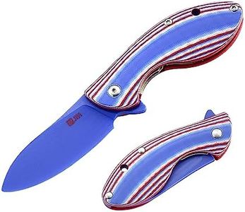 JIN Kids Pocket Knife, Safe G10 Toy Knives for Boys DIY Knife Kit Liner Lock Starters Knife G10 Blade Handle Blue Knife
