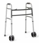 Medline Bariatric Folding Walker with Wheels, 5-Inch