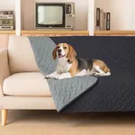 gogobunny 100% Double Sided Waterproof Dog Blanket Soft Pet Bed Cover Reversible Protect Furniture Couch Sofa Car for Puppy Cat (Dark Charcoal/Light Charcoal, 82x120 Inch (Pack of 1))