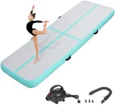 KIKILIVE Inflatable Air Gymnastics Tumbling Mat 10ft, Air Tumble Track Mat 4 inches Thickness with Electric Air Pump for Home Use Outdoor Training Cheerleading Yoga Water Beach Park