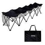 Trademark Innovations Portable 5-Seater Sports Bench, Black