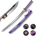 Katana Sword 41" Spring Steel Clay Tempered Razor Sharp Blade Full Tang Handmade -Real Katana Sword Sharp-Japanese Samurai Swords are a Unique Gift for Men