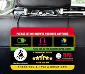 Eagle Express (2 Pack) Uber Tips Rating Appreciated Rideshare Driver Signs Double Side Double Printed with Different Design 9x6