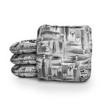 World Series of Cornhole Official Bags - Professional Corn Hole Bags - Dual Sided Bean Bags Pack of 4 - Fabrics Speeds (Front 2, Back 9) - Camo Ammo Grey
