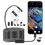 1920P Dual Lens Snake Inspection Borescope, Pancellent Type C Endoscope, Scope Camera with 8 LED Lights for Android and iOS Smartphone, iPhone, iPad, Samsung (16.5 FT/5M)