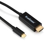 KamKorda HDMI to USB C Cable | 2M USB C HDMI Cable | USB Type C to HDMI Cable | Thunderbolt 3 Up to 4K Compatible with iPad Pro/Air MacBook Galaxy Huawei | 4K@60HZ