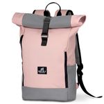 MOCLOLY Rolltop Backpack for Women, Waterproof Roll Top Backpack for Travel, Casual or College Fits 15.6 Inch Laptop Backpack, Pink1, Modern, Minimalist, Compact