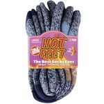 Hot Feet 2/4 Pack Warm Cozy Thermal Socks for Women - Thick Insulated Crew for Cold Winter Weather. Argyle Stripe/Twisted Navy