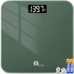 1 by ONE Digital Body Weight Scale, Bathroom Weighing Scale for People with Large LED Display, 400 lbs,Tape Measure and Batteries Included