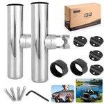 10L0L Fishing Rod Holder for Golf Cart, Stainless Steel Rod Holder Side Mount 7/8'' to 1'' for EZGO, Yamaha, Club Car (2 Pack)