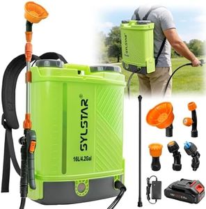 SYLSTAR Battery Powered Knapsack Sprayer 16L,100PSI Pressure Spray Compatible With Makita 18V Battery,Backpack Sprayer With 5 Nozzles,42.9'' Telescopic Wand,For Garden&Lawn