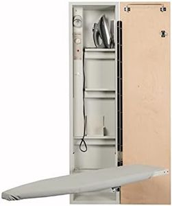 Iron-A-Way Built-In Ironing Center with 46 Inch Swiveling Ironing Board, Electrical System, Hot Iron Storage and Mirror Door-AE46MDU