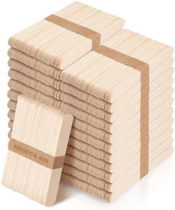 1200 Pieces Jumbo Wooden Craft Sticks, 6 Inch Multi-Purpose Wood Popsicle Craft Sticks Ice Cream Sticks, Small Ice Pop Sticks for Waxing, Stirring, Craft Project, Tongue Depressor, Plant Labels