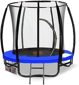 Kahuna 6Ft Outdoor Round Blue Trampoline for Kids and Children Suited for Fitness Exercise Gymnastics with Safety Enclosure