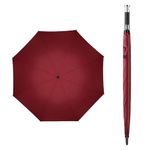 STAR WORK Maharajah Edition Waterproof Big Umbrellas for Men & Women | Stylish Handle With Umbrella Cover | Anti Fade Summer & Winter Chaata with Metal Stick & Floor Pointer | Double Canopy (Maroon)