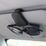 DLEST Accessories Sunglasses Goggles Holder Universal Magnetic Leather Eyeglass Hanger Clip for Car Sun Visor Sunglasses & Goggles Holder (Black)