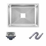 CROCODILE 24x18 Inch 304 Grade Honeycomb Embossed Anti Scratch Stainless Steel Handmade Kitchen Sink | Single Bowl, Heavy Duty, Anti-Rust, Sound-Dampening Sink for Modern Kitchens