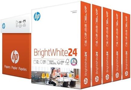 HP Printer Paper 8.5x11 BrightWhite 24 lb 5 Ream Case 2500 Sheets 100 Bright Made in USA FSC Certified Copy Paper HP Compatible 203000C